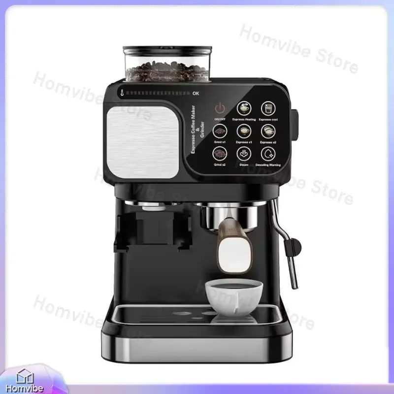 Italian Semi-Automatic Espresso 20 Bar Pressure Touch Screen Milk Frother Coffee Maker for Home Office Kitchen