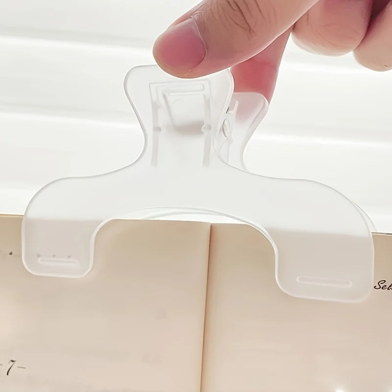 

2pcs Book Page Clip Transparent Portable Reading Multifunctional Practical Book Office School Fixed Sticky Note