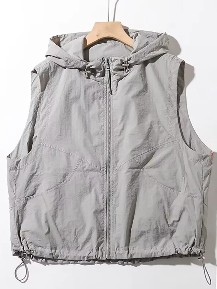 

Women's Summer New Sle Loose Fit Sun Protection Vest Faionable Casual Tank Top ort Zipper Closure Color