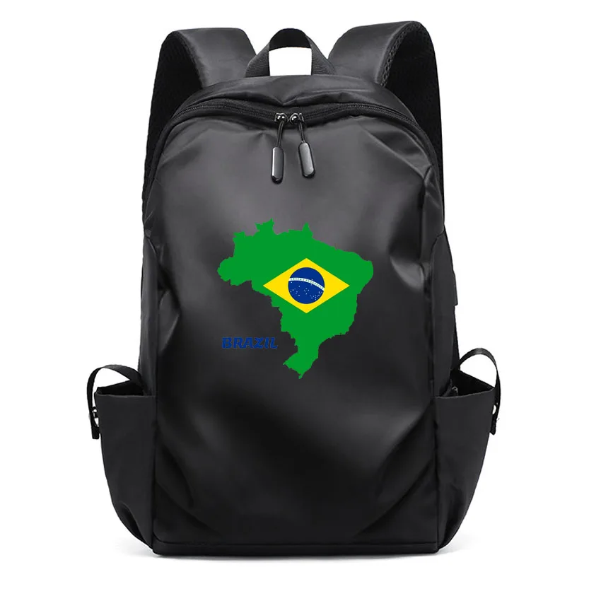 

Women Men Business Backpack Expandable USB School Bag Large Capacity Laptop Waterproof Backpack Brazil Map Print Rucksack