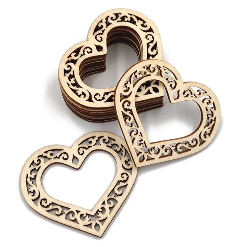 10pcs Mini Wooden Picture Frames Unfinished Wood Photo Frame Charms Cutouts for DIY Crafts Hanging Decoration