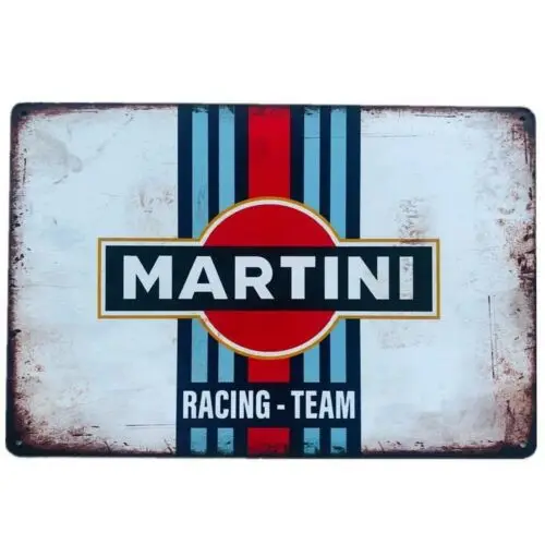 Martini Racing Team Tin Sign Vintage Motorsport Garage Decor Man Cave-aluminum