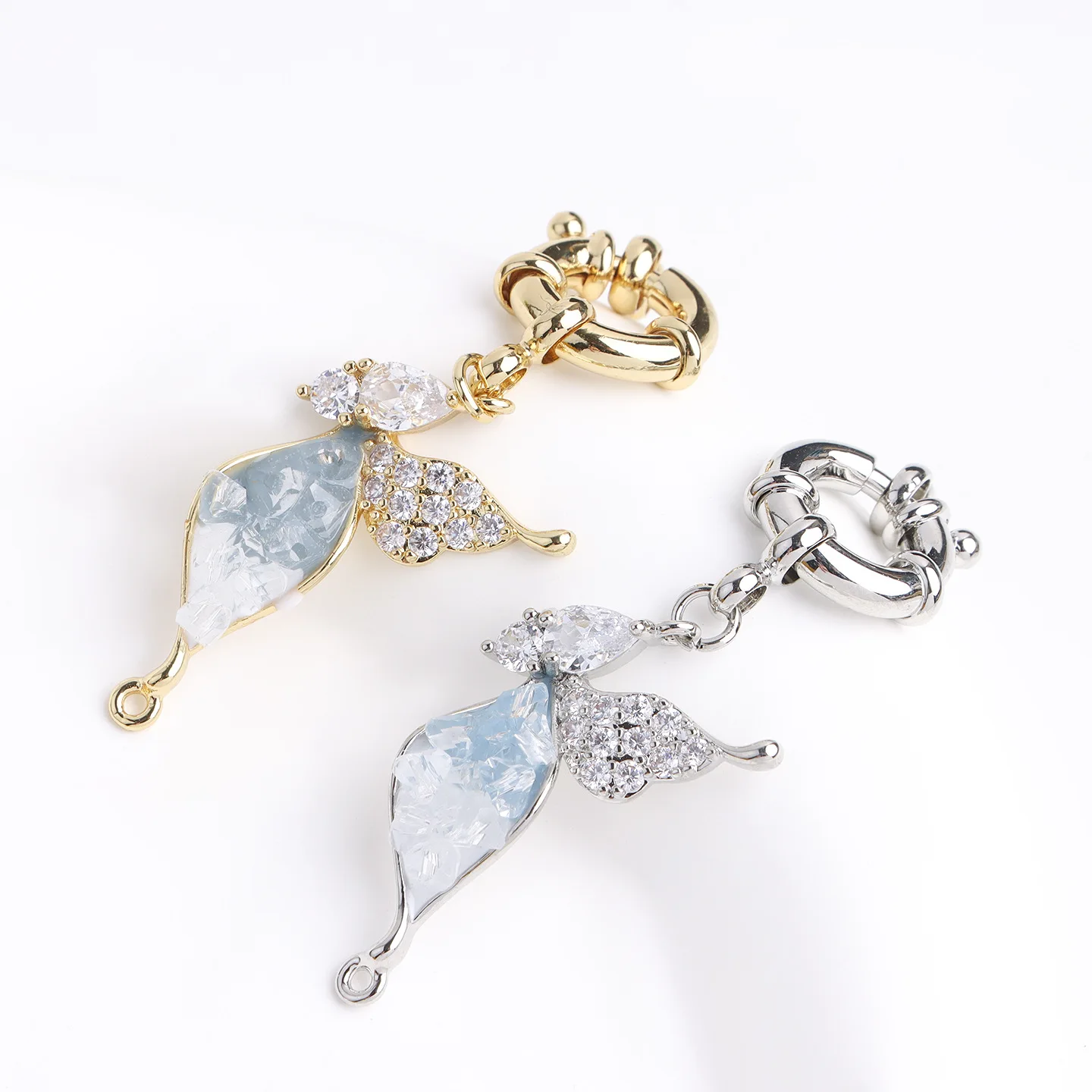 

1 Piece of 18K Gold-plated Butterfly Steering Wheel Connection Buckle Bracelet Necklace Spring Buckle Diy Jewelry Accessories