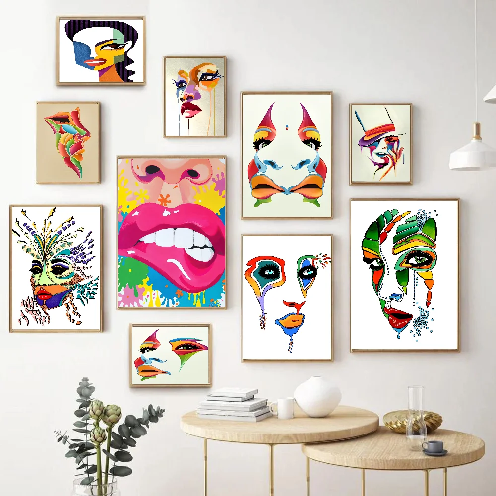 

Abstract Face Painting Good Quality Prints And Posters Vintage Room Bar Cafe Decor Home Decor
