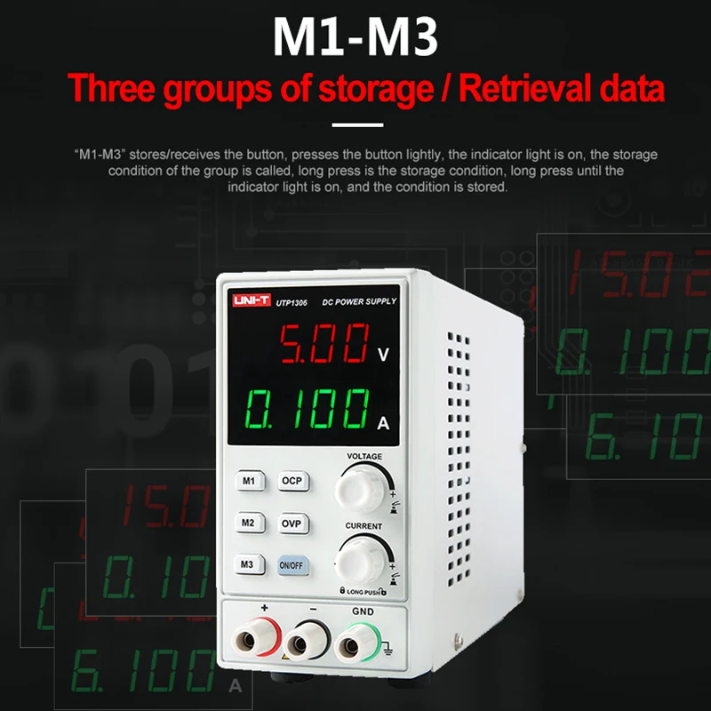 Imagem -05 - Uni-t-laboratório Regulador de Tensão Display Digital Comutação de Alimentação dc Regulador de Tensão Ajustável Interruptor Utp1306 32v 6a