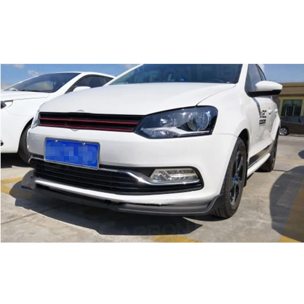 

JCYECF ABS передний бампер спойлер для губ сплиттеры для Volkswagen Polo 2014-2018 не для GTI 3 шт. защита лопаты для подбородка