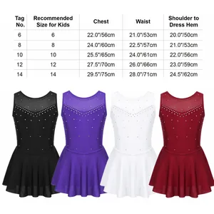 Kinder Girls Pailletten Ballett Dance Latars Figuren Eis Skaten Langarm Kleid Spleiß Rock Tutu Gymnastik Kostüm 8 Hauptverkaufsfakten - №6