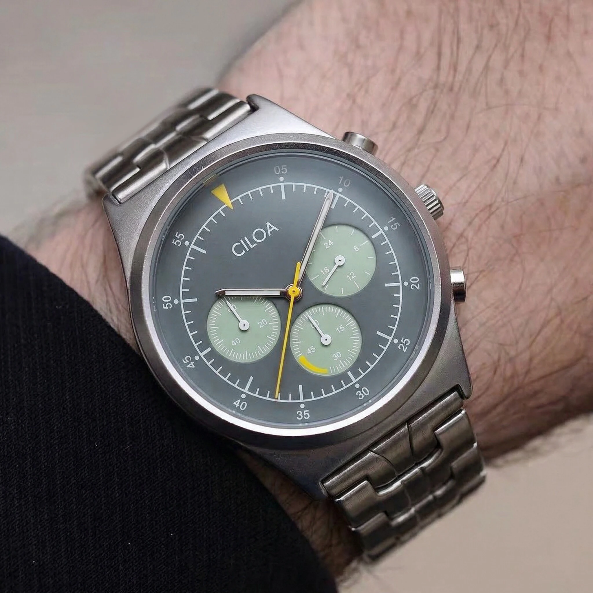 CILOA Light Luxury Niche Retro Chronograph Men's Watch, High-end Wristwatch for Business Casual Daily