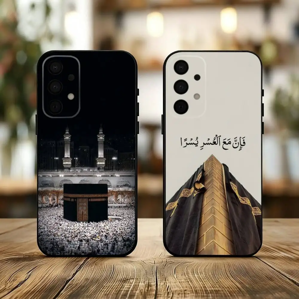 M-Moslem and K-kaaba  phone Case For Samsung Galaxy A73,A72,A71,A70,A53,A52,A51,Others Soft Black Shell