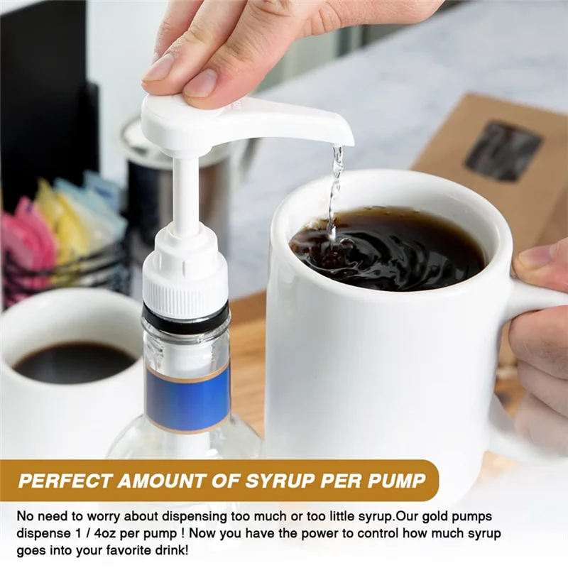 10PCS Coffee Milk Tea Dispenser Syrup Pump Liquid Dispenser for Syrup Dispenser Pump Kitchen Tools,White