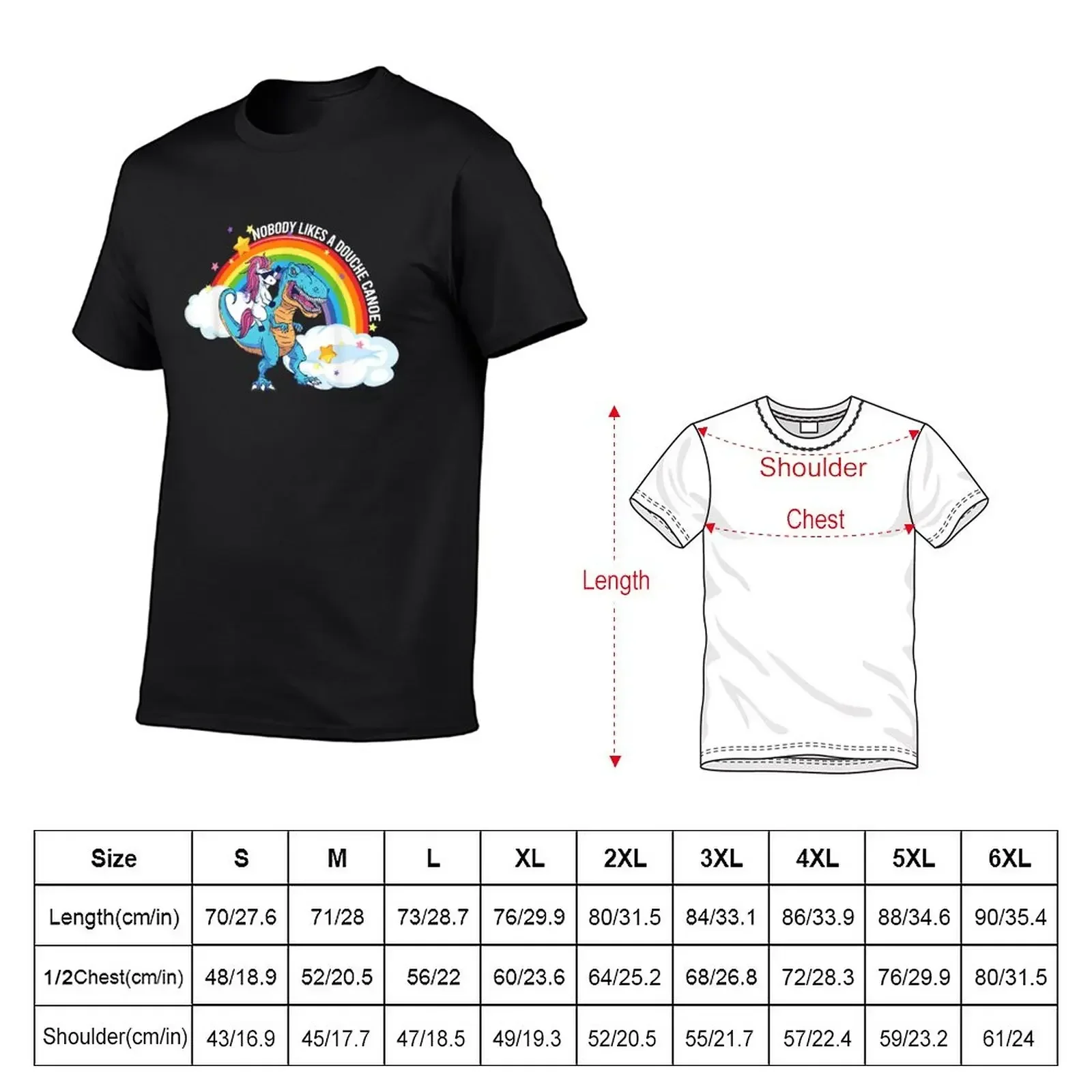 Nobody Likes a Douche Canoe Rainbow unicorn riding dinosaur T-Shirt customs graphic shirts custom t shirt men clothing