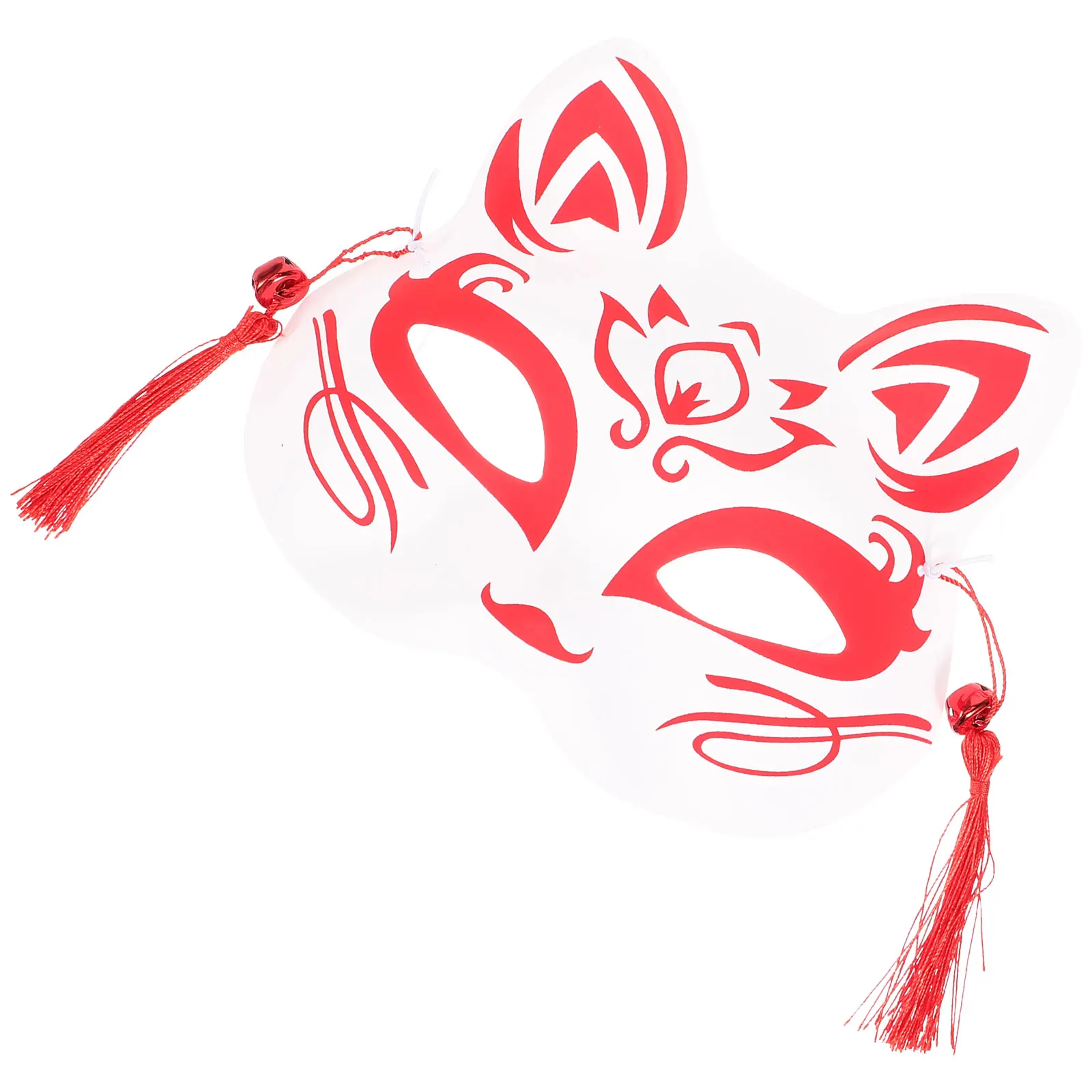 

2Pcs Japanese Foxes Masks Luxurious Tassel Bell Party Supplies Delicate Half Mask Fashionable Masquerade Halloween Weddings