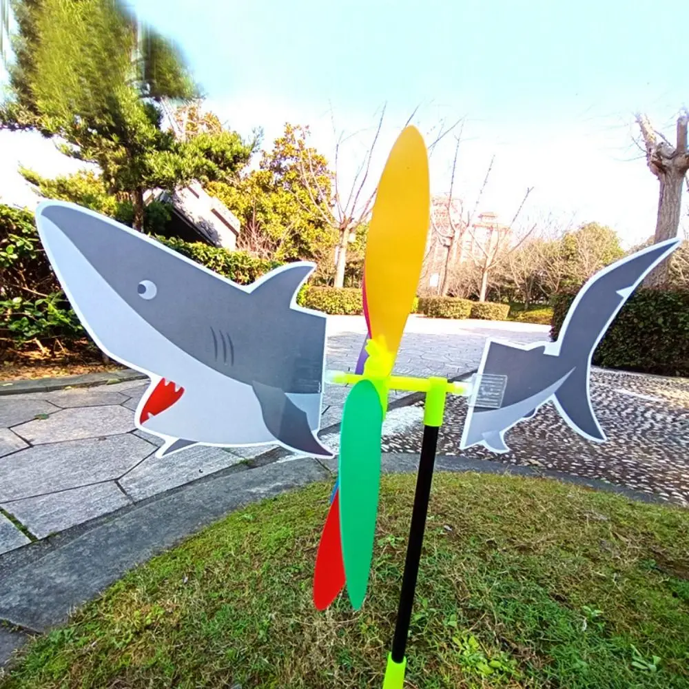 Novo colorido dos desenhos animados moinho de vento plástico tridimensional girador vento dos desenhos animados crianças brinquedos jardim quintal decoração