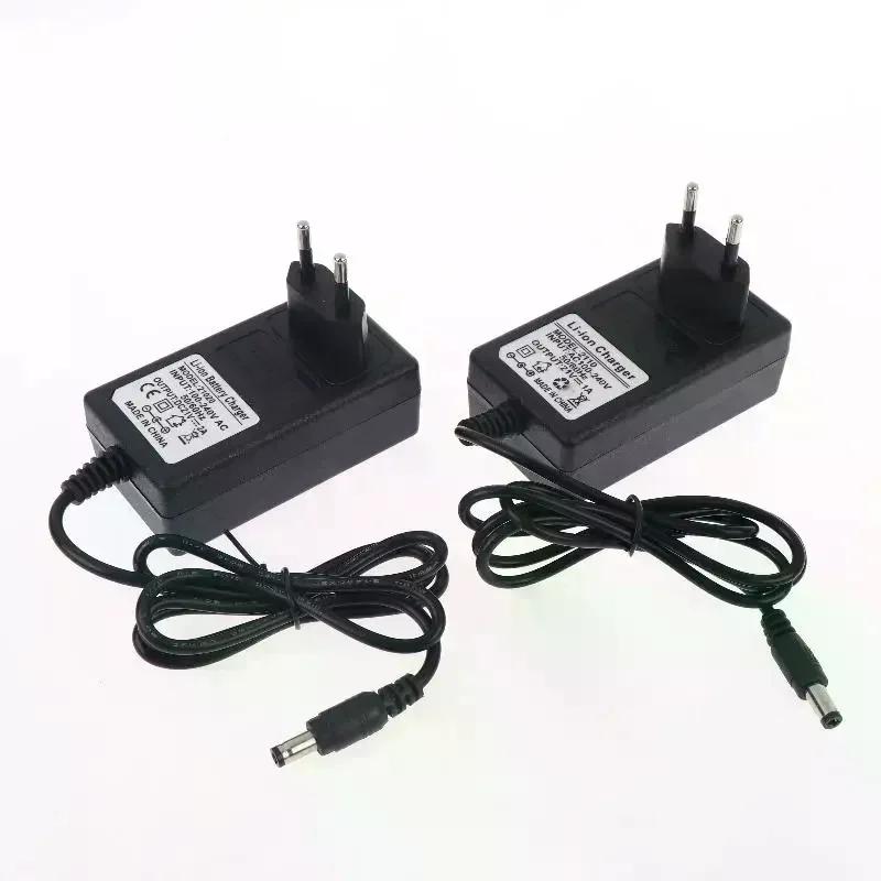 1Pcs EU Plug 21V Lithium Battery Charger 1A 2A For 18V Electric Drill Polishing Machine Lawn Mower Intelligent Power Adapter