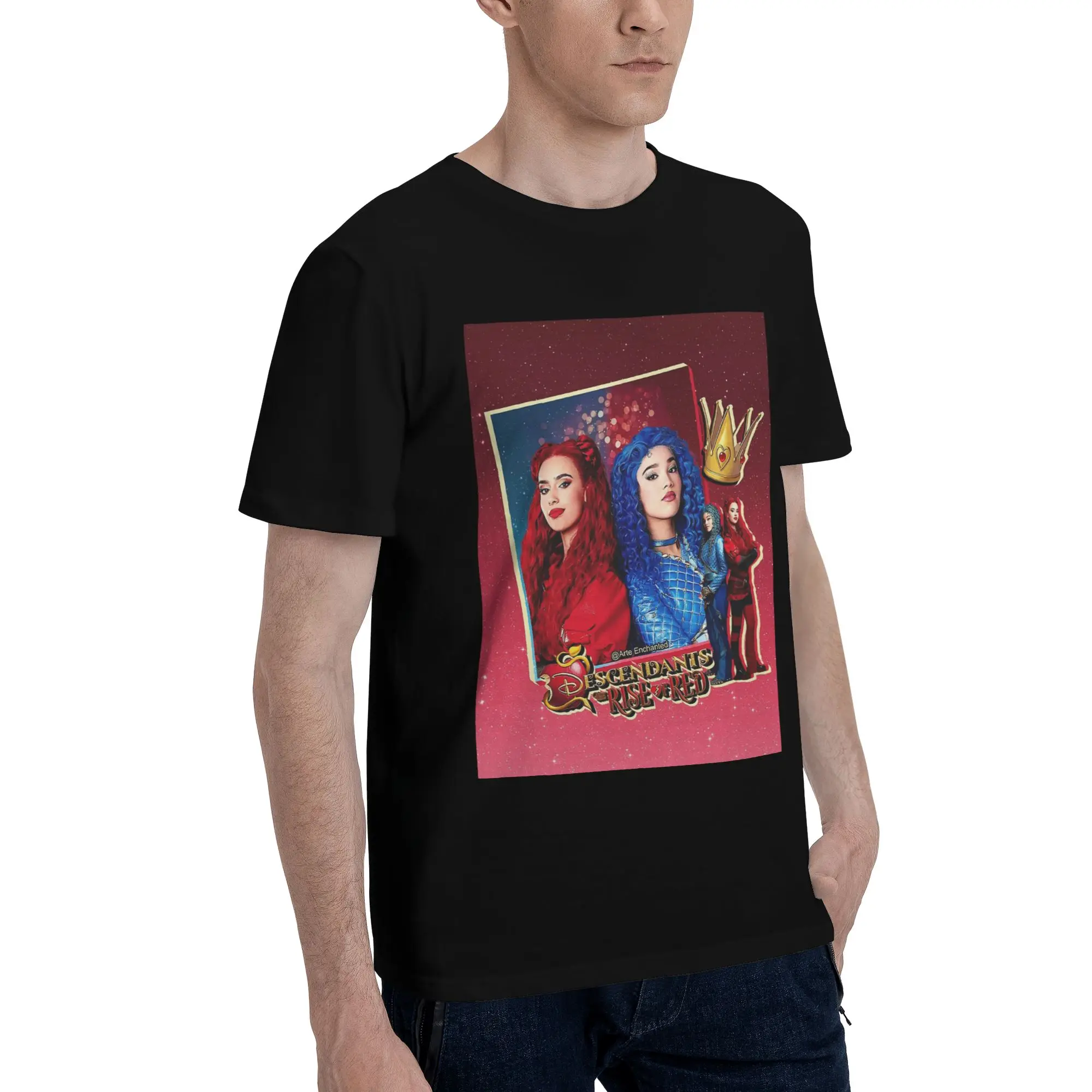 

Descendants 4 The Rise Of Red - Kylie Cantrall and Malia Baker Мужская футболка больших размеров Мужские хлопковые футболки с круглым вырезом Короткие