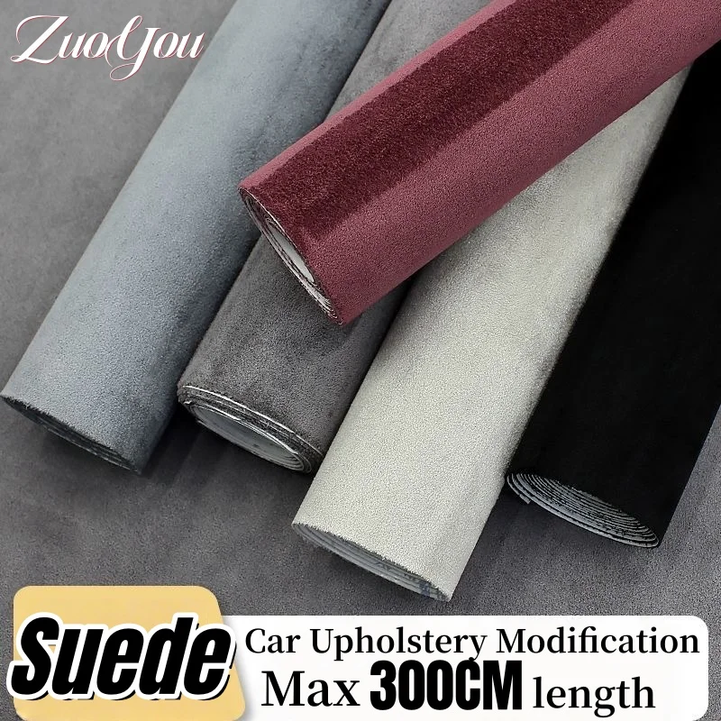 

Self-adhesive Suede Fabric for Auto Roof Upholstery Modification Decor Suede Wrap Roll Leather Repair Car Interior DIY Crafts