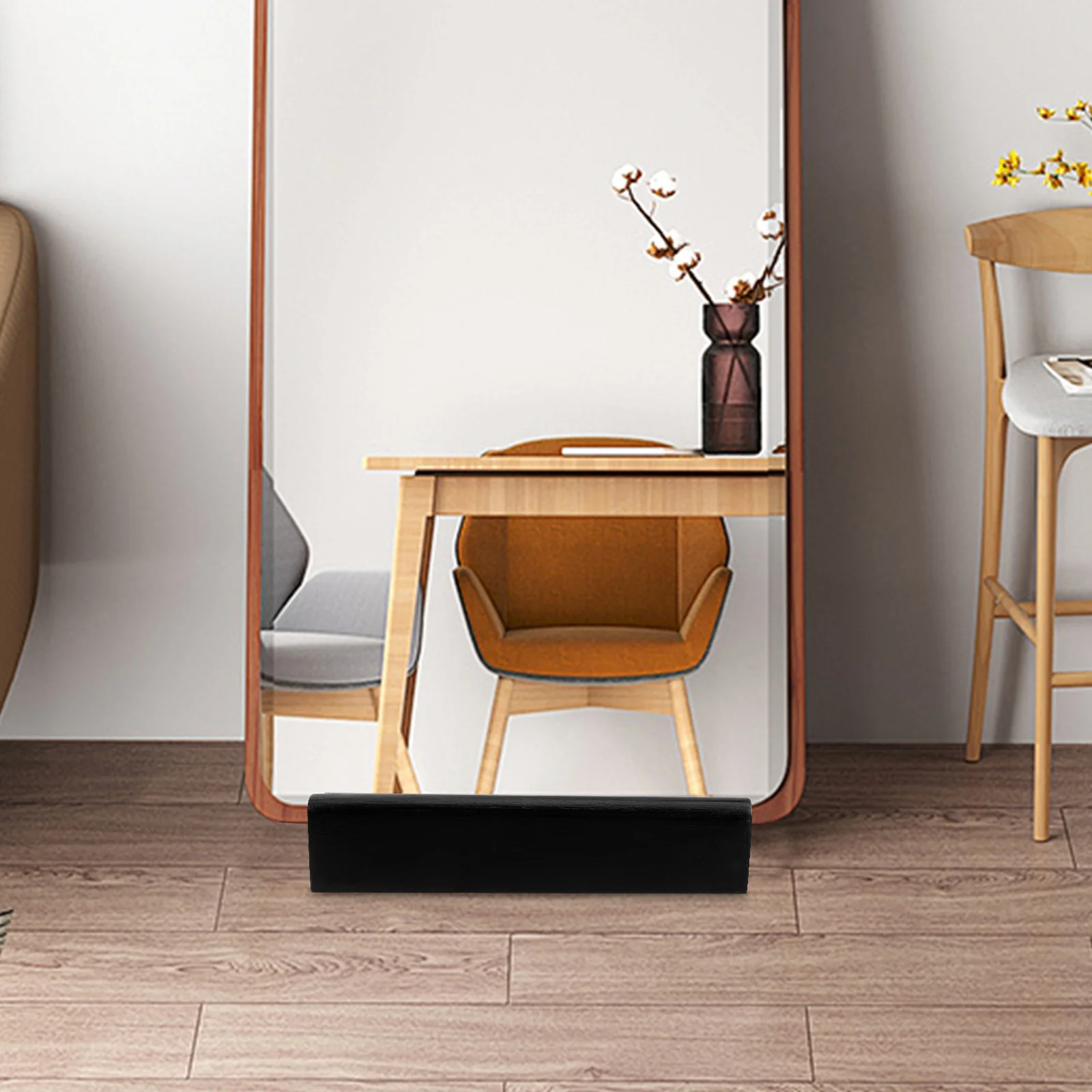 

Multi-Use Wood Full Length Mirror Holder Stand Base Smooth Polished Mirror Support for Stable Display Artwork Display Stand