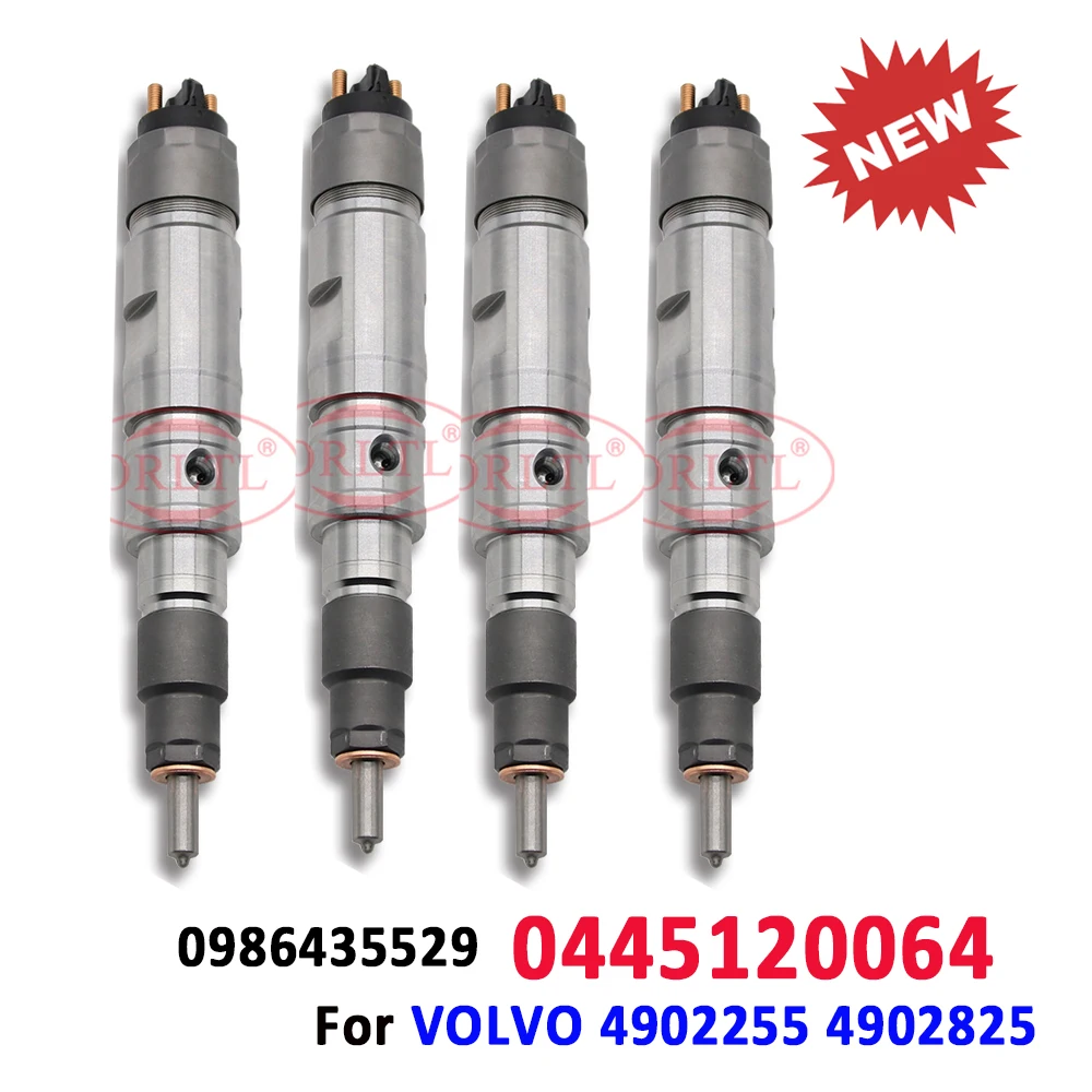 4 pcs Diesel Injector 0445120064 0986435529 Fuel Auto 4902255 4902825 7421006086 7420006085 For Bosch VOLVO 0 445 120 064