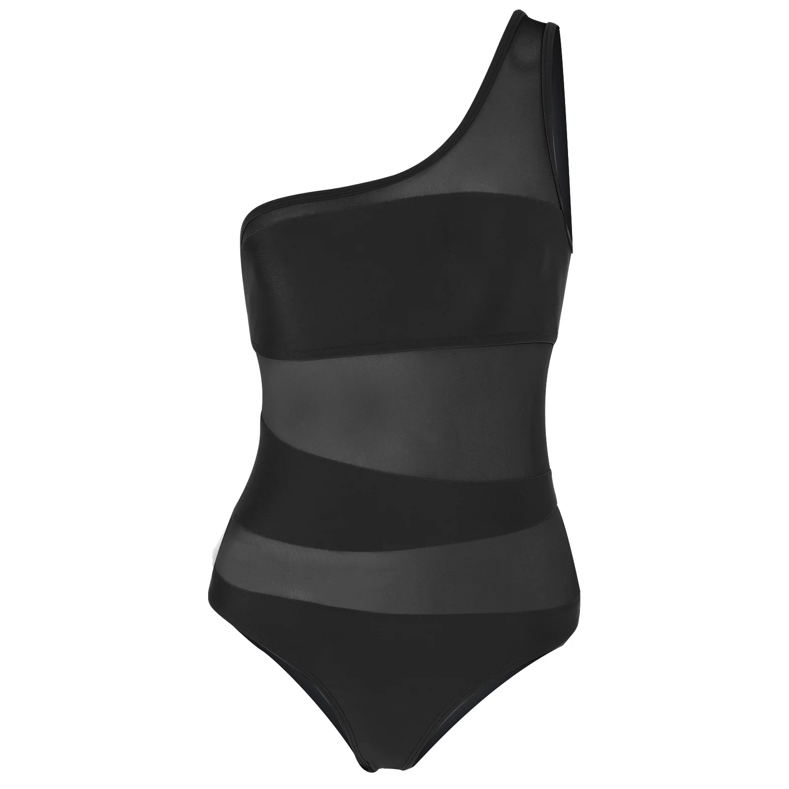 قطعة واحدة ملابس السباحة النسائية حجم L شبكة الربط كتف واحد قطع ثوب السباحة لملابس الشاطئ بركة الطرف #6