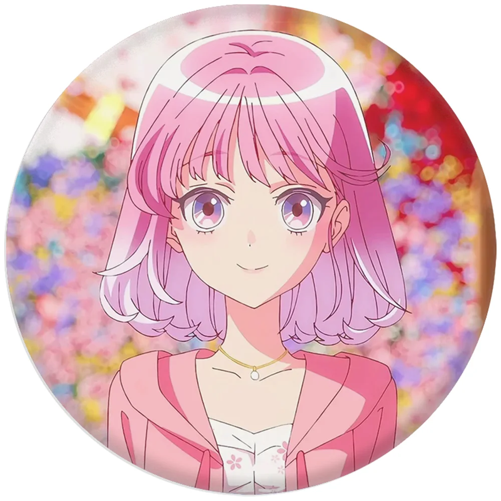 58mm 애니메이션 Maebashi 마녀 Akagi Yuina 코스프레 의상 배지 핀 SPTE Tinplate 브로치 소품 크리스마스 선물