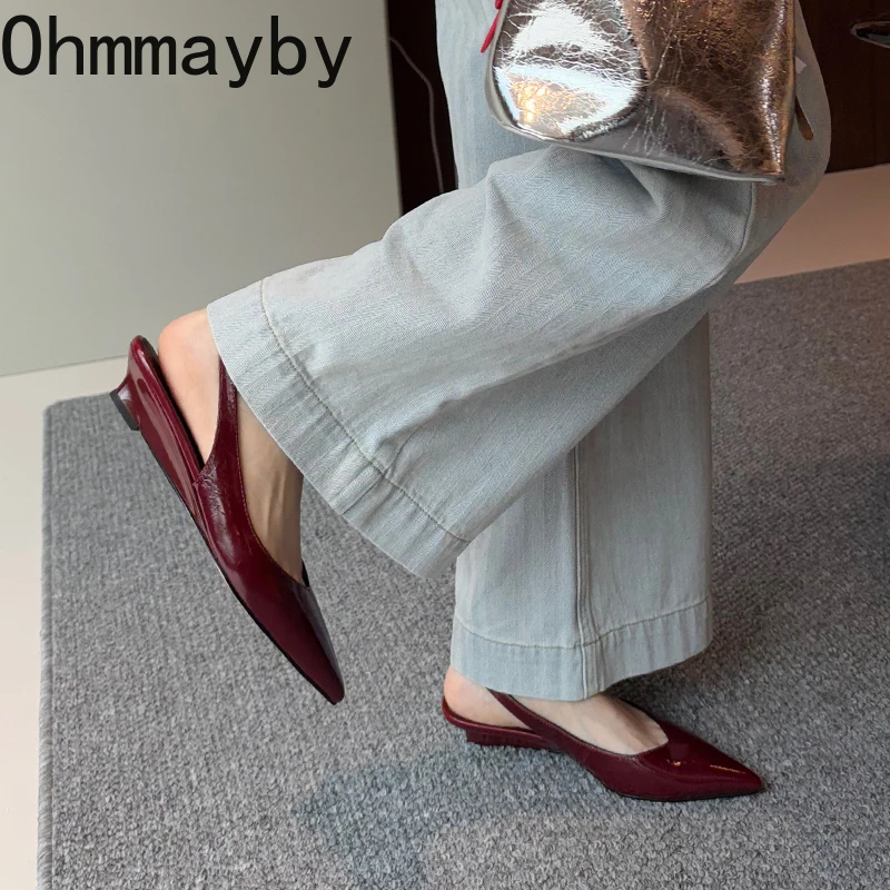 Sandalias de verano de diseñador para mujer, con punta cerrada, sin cordones, tacón bajo, elegantes, para oficina, tipo slingback, mules, zapatos de tacón.