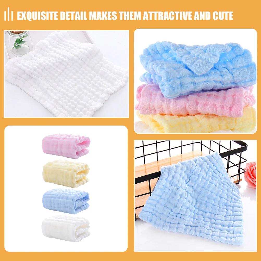 

4pcs Cotton Baby Washcloths 6-Layer Absorbent Burp Cloths For Drooling Newborn Face Towel Reusable Infant Bath