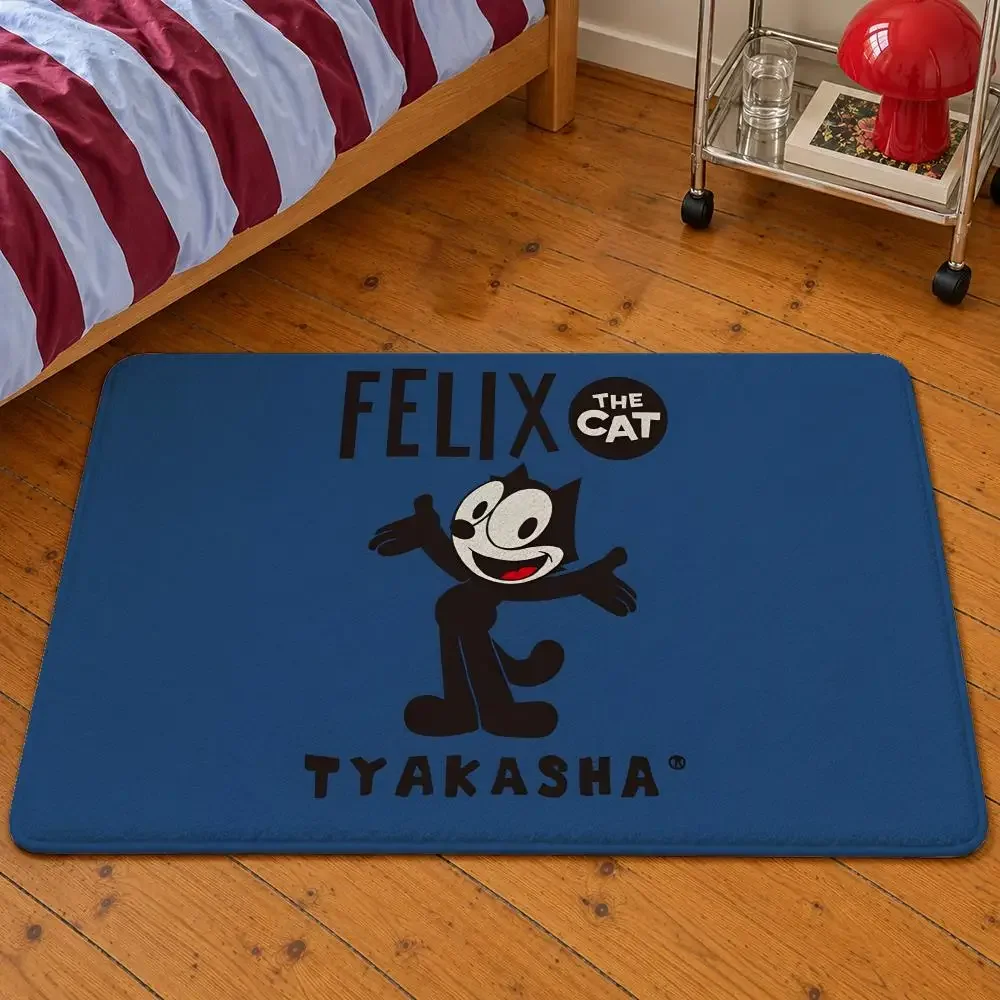 Character Felix the Cat Magic Bag Kitty Floor Mat Soft Flannel Entrance Doormat Non-Slip Washable Rug For Bedroom Home Decor