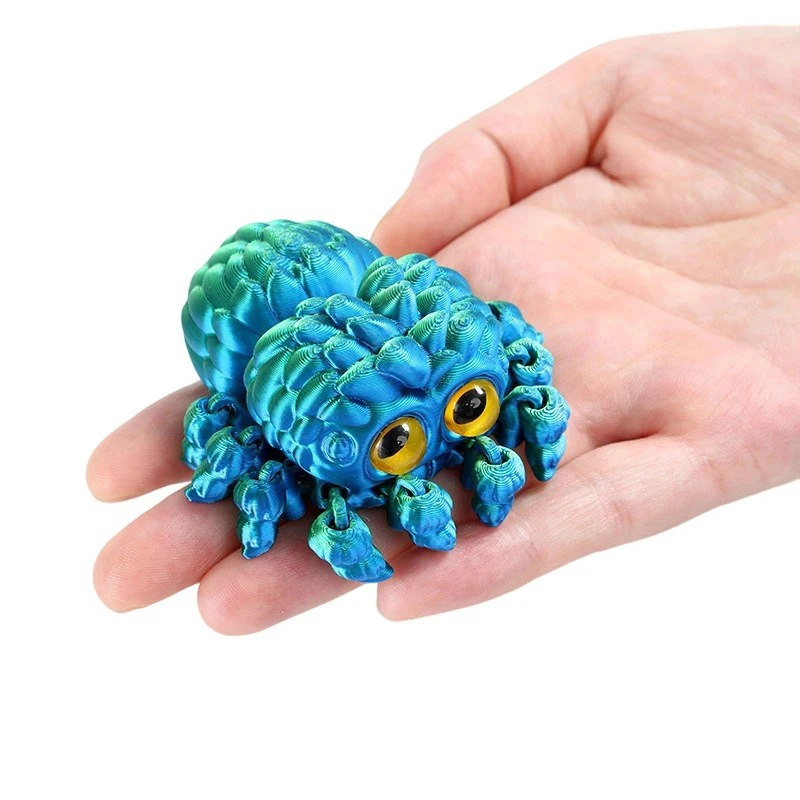 3D Printed Spider Animals Toy Realistic Colorful Spider Figurine Desk Articulated Fidget Toy for Halloween &Christmas Home Decor