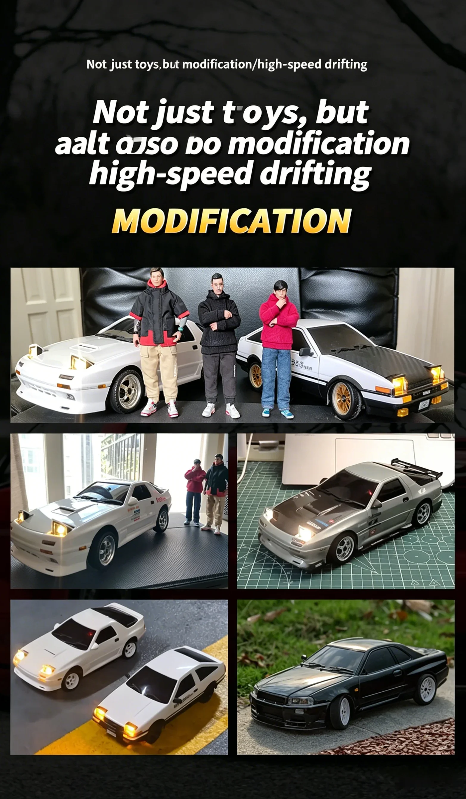 1/18 GTR R34 RWD RC Drift Car LDRC LD1899 2.4G ESP Gyro Alloy Metal Body LED Simulation Headlight Hobby RTR Racing RC Car Toy