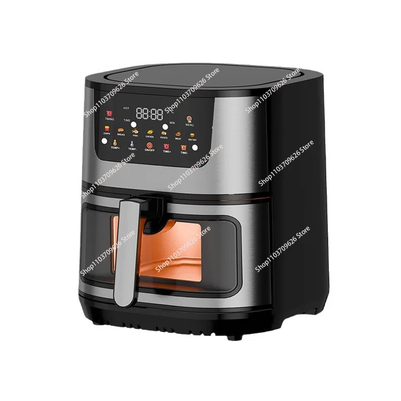 Freidora de aire, 15 L, acero inoxidable, cesta de cocina de cerámica, con kit de accesorios de lujo y libro de recetas
