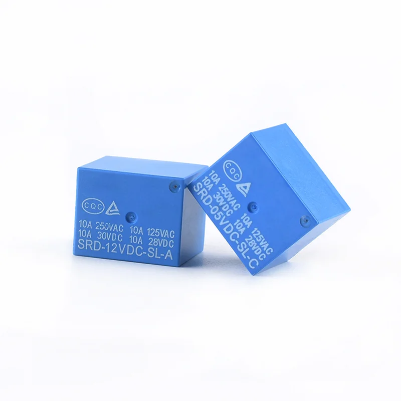 5Pcs SRD-03V 05V 06V 09V 12V 24V 48VDC-SL-C SL-A  Coil Voltage SPDT 4pin/5Pin Blue Plastic Electromagnetic Power Relay