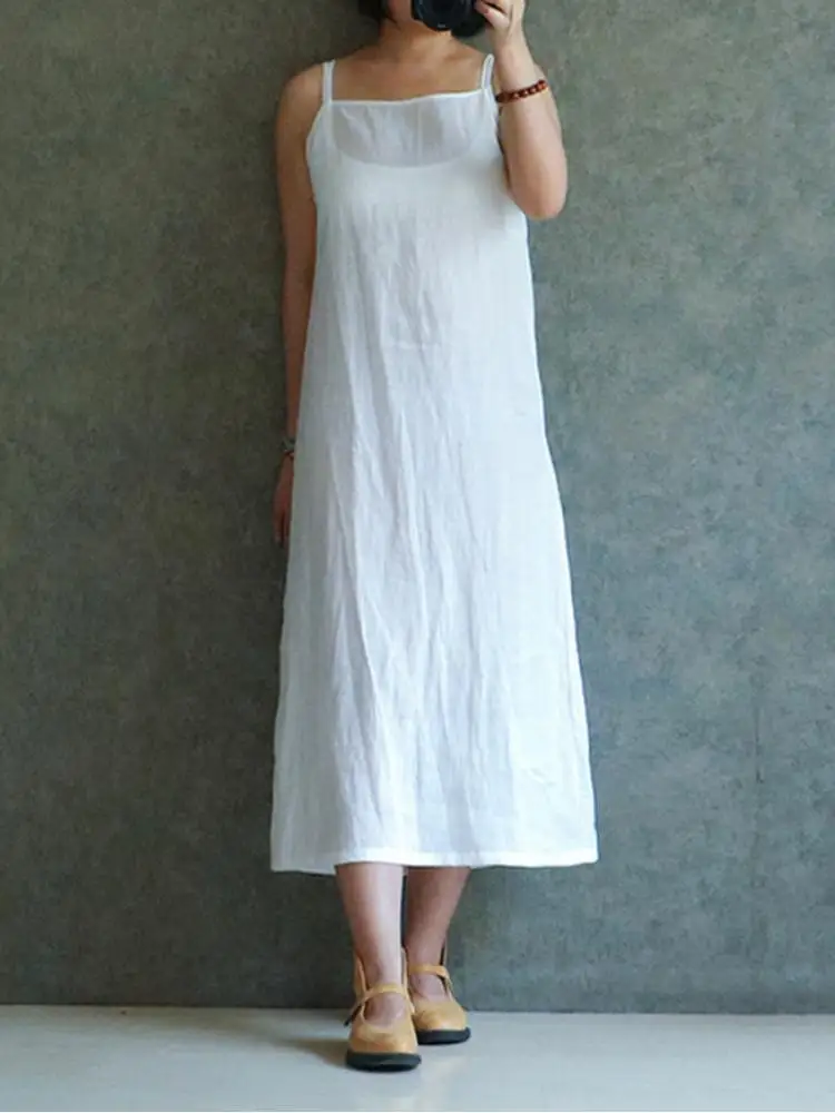 2023 Celmia Women White Shirt Dress Sexy Spaghetti Strap Beach Summer Sundress Casual Loose Female Vestidos Femme  