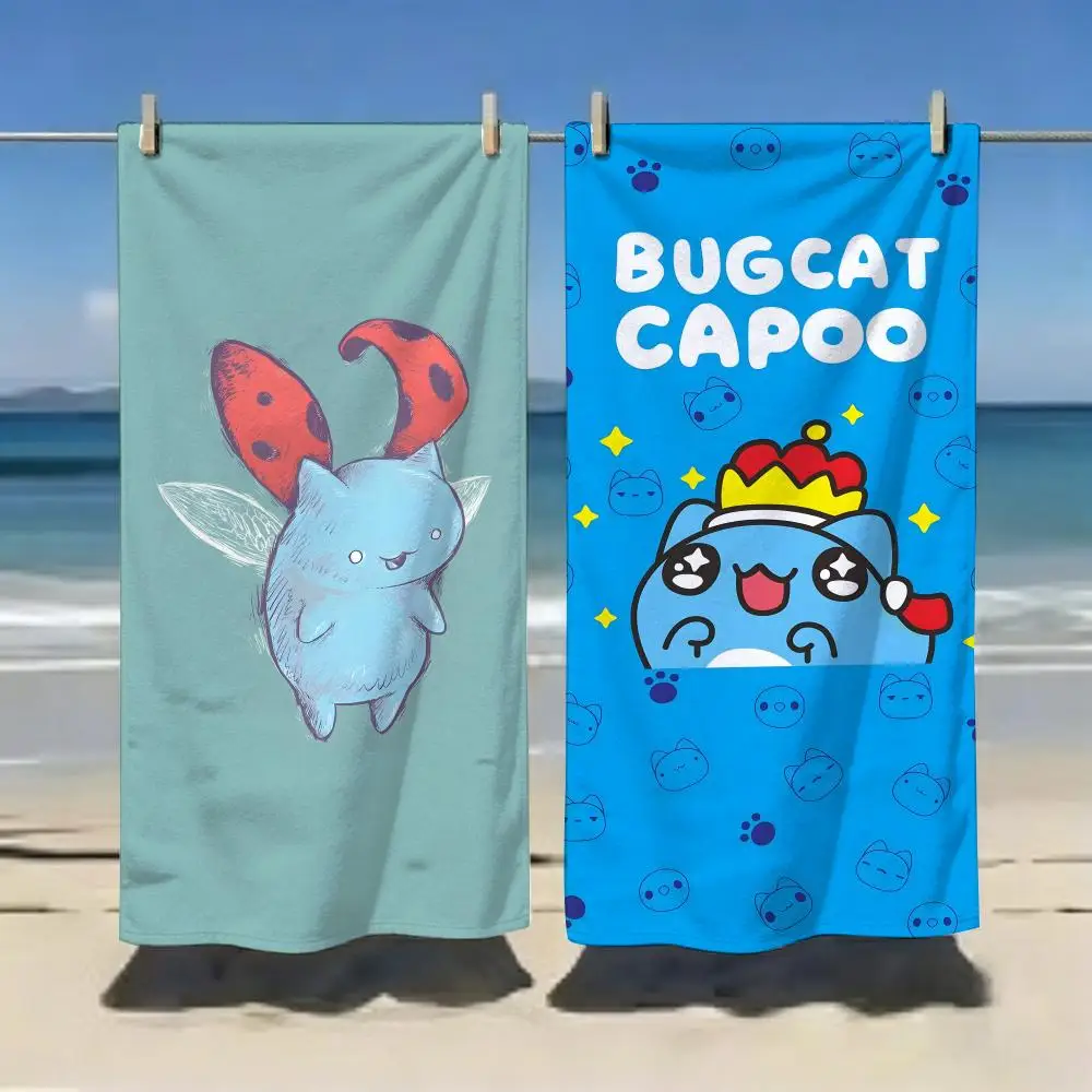 Healing Cute Cartoon B-Bugcat Capoo Towel Microfiber soft Beach Towel for Travel Fitness Sauna Bathing Camping