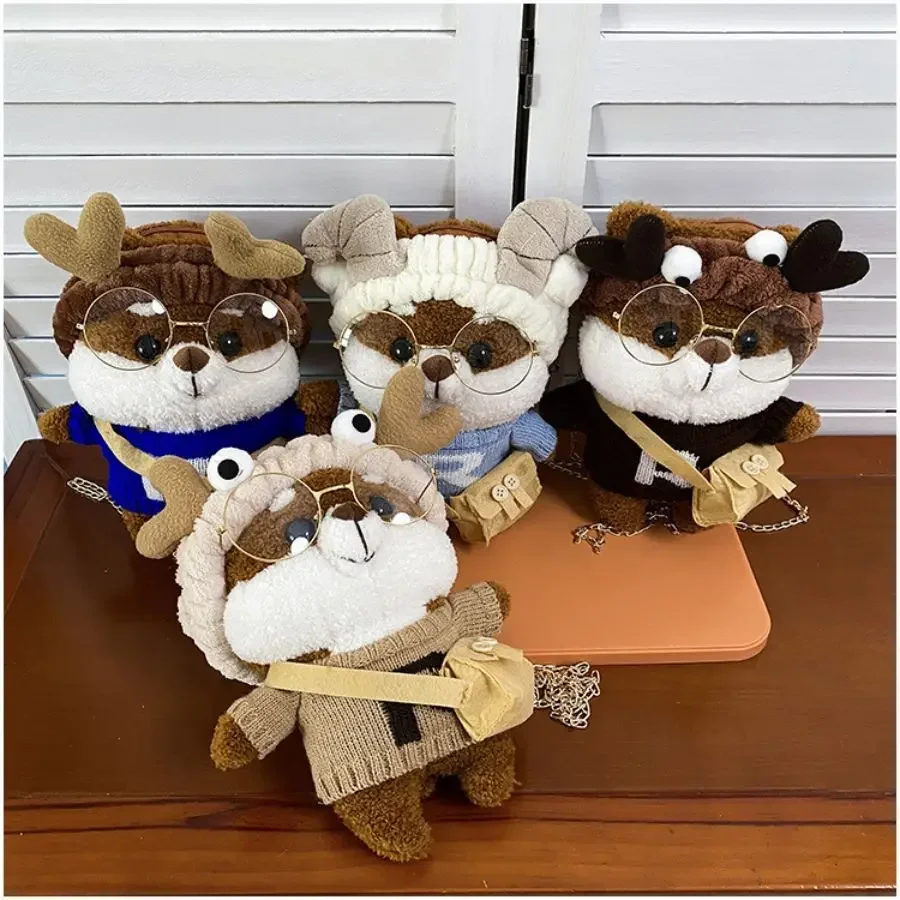 Kawaii Stuffed Animals Backpack Female New Cute Shiba Inu Plush Bag Corgi Cute Dress Up Dog Toys Handbags Christmas Gifts