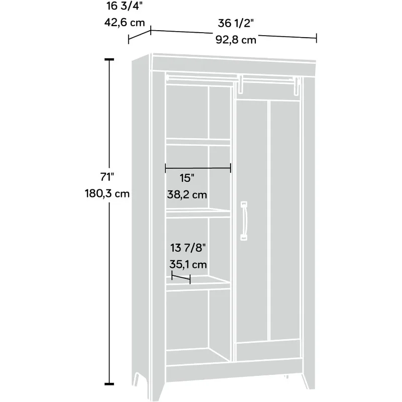 Adept Opslag Pantry Kasten, ‎L: 36.61 "X W: 16.81" X H: 71.02 ", Eiken Afwerking