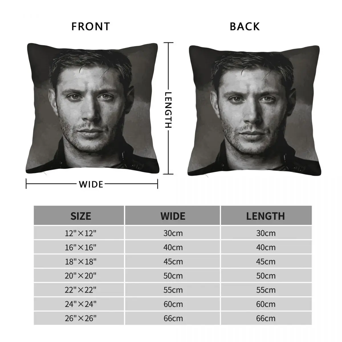 Supernatural Dean Winchester Square Pillowcase Polyester Linen Velvet Pattern Decorative Throw Pillow Case Sofa Cushion Cover