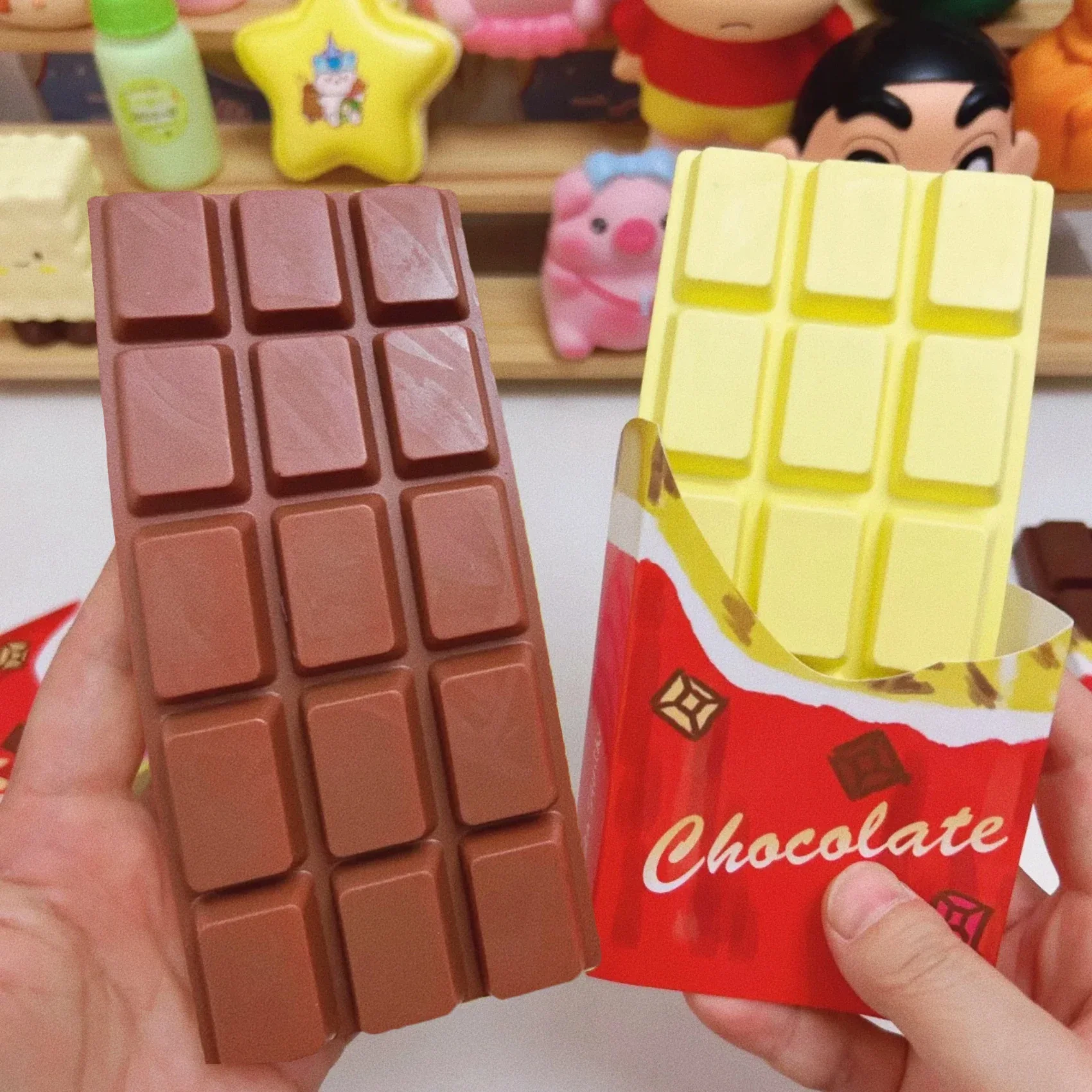 チョコレートバー型のゆっくりと膨らむスクイーズ玩具、柔らかく