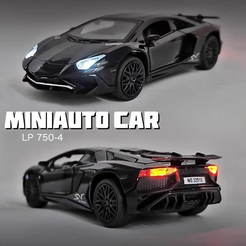 

1:32 Aventador SVJ LP750-4 из сплава, спортивный автомобиль, литая под давлением модель звука и света, серия детских игрушек, подарок на день рождения