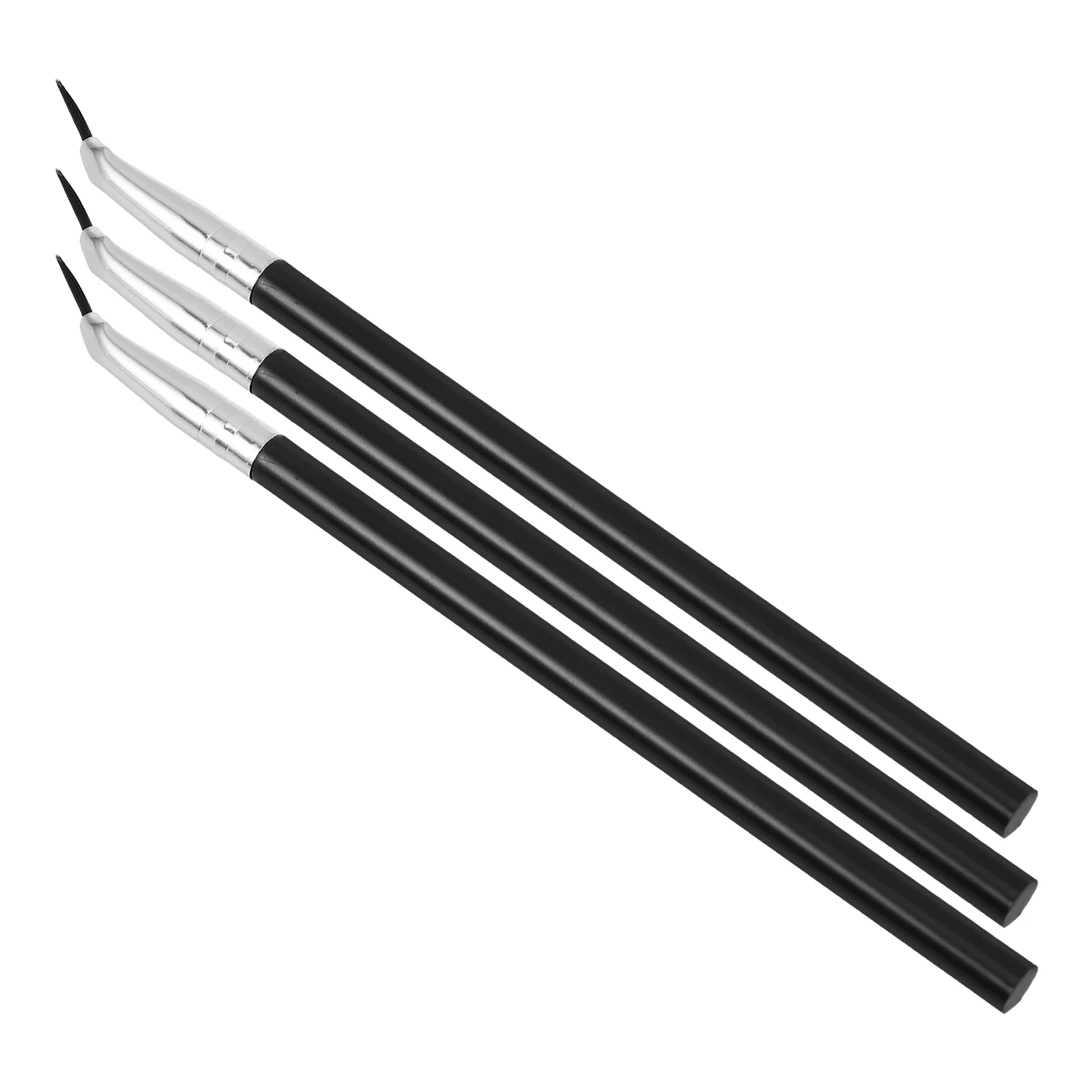 

3pcs Eyeliner Brush Long Handle Soft Material Angled Head For Makeup Eyebrow Precision Application Tool