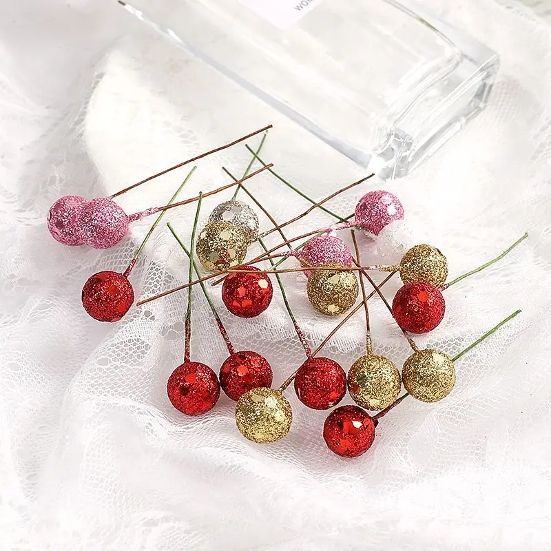 Mini Berries Artificial Decorações De Natal, Fake Berry Flores, Home Decor, Artesanato DIY, Guirlanda, Acessório Caixa De Presente, 50 Pcs, 100Pcs