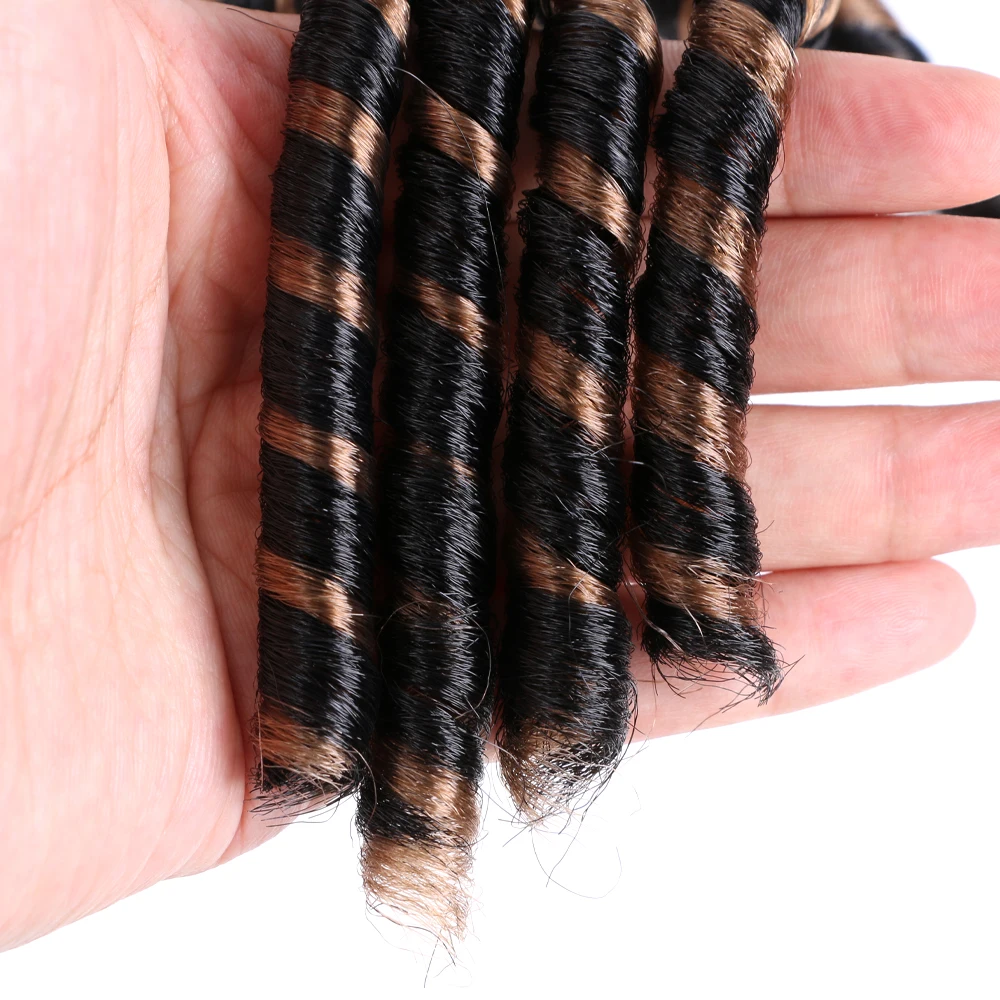 Suaves extensões de cabelo trançado sintético para mulheres, Faux Locs, Crochet Dreadlocks, Locs africanos, penteados afro, Brown Bug