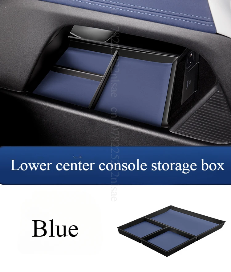 Para xpeng g6 console central organizador preto azul caixa de armazenamento inferior organizador conversão acessórios interiores