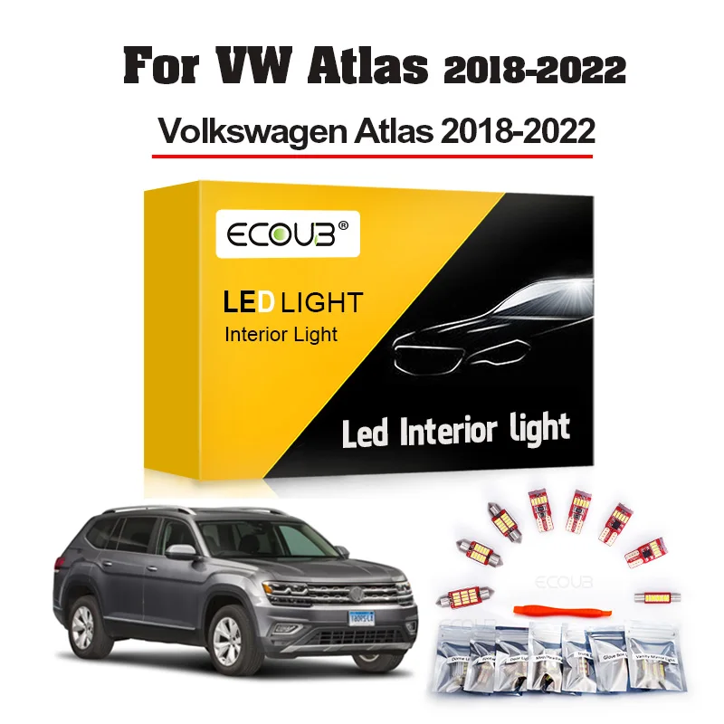 

17PCS LED Interior Light Kit for Volkswagen VW Atlas 2018 2019 2020 2021 2022+ Map Dome Door Trunk Footwell Glove Box LED Bulbs