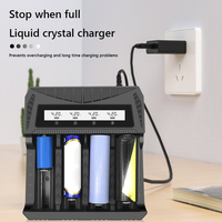 1/2/4 Slots Intelligent LCD 18650 Battery Charger 4.2V USB Rechargeable Lithium Battery Independent Slot for 1.2V NI-MH AA AAA