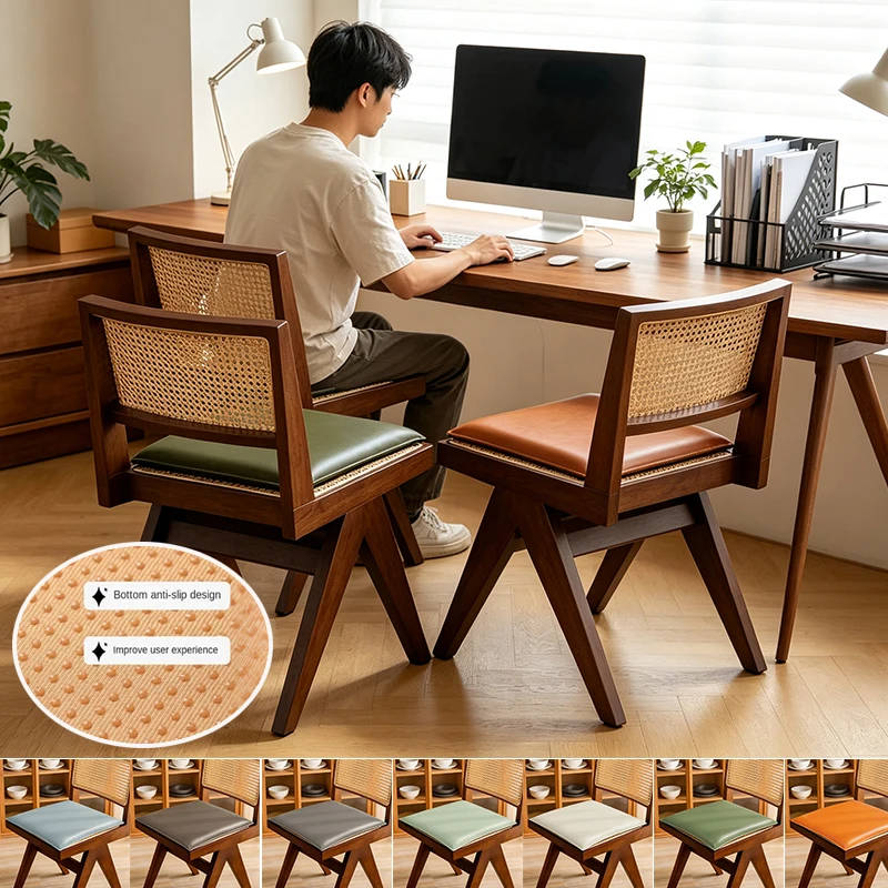 Non Slip Square Seat Cushion, Waterproof Leather Stool Top Pad for Office Chair Seat Mat,Detachable and Washable Zipper Design