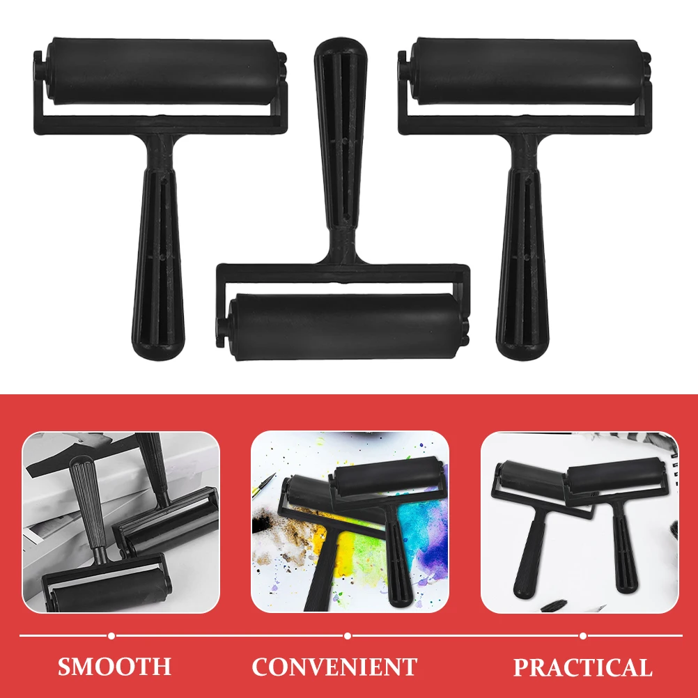 3 قطع بكرات عجلة دوارة لمستلزمات الطباعة الفنية الماسية، أسطوانة يدوية متعددة الوظائف للاستخدام على سطح أملس