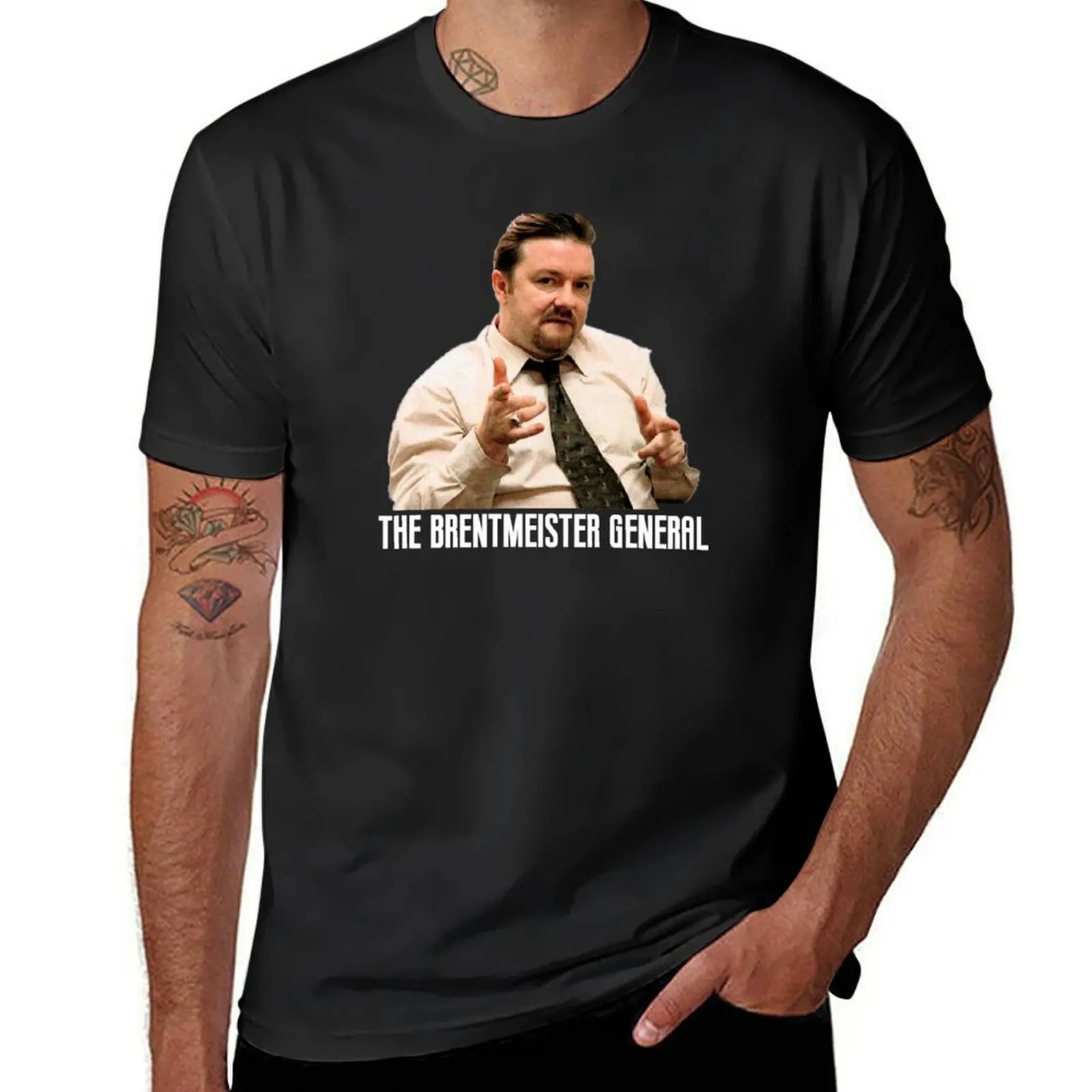 The Brentmeister General - The Office UK David Brent T-Shirt blacks boys animal print mens t shirts casual stylish