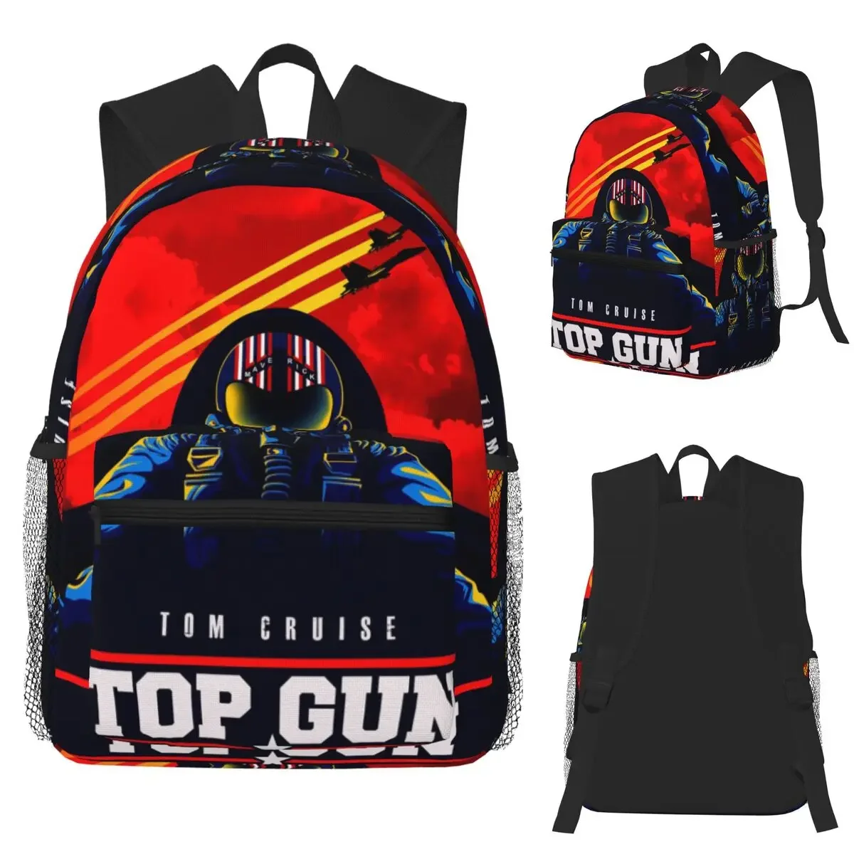

Top Gun Tom Cruise Maverick Student Backpack School Bag Hiking Travel Daypack for Men Women Fashion Bookbag Shoulder Bags