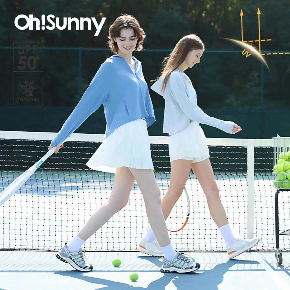 OhSunny Skin Protective Jackets Summer Cool Feeling Sun Protection Short Coats Hooded UPF 1000+ Anti-UV Clothing for OUtdoors