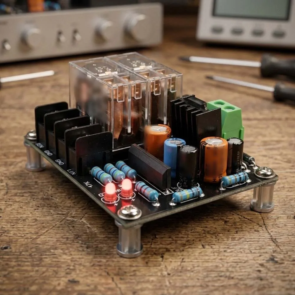 Speaker Protection Board Based on UPC1237 IC Dual Switch Architecture 300W Capacity DC Monitoring and LED Status Display